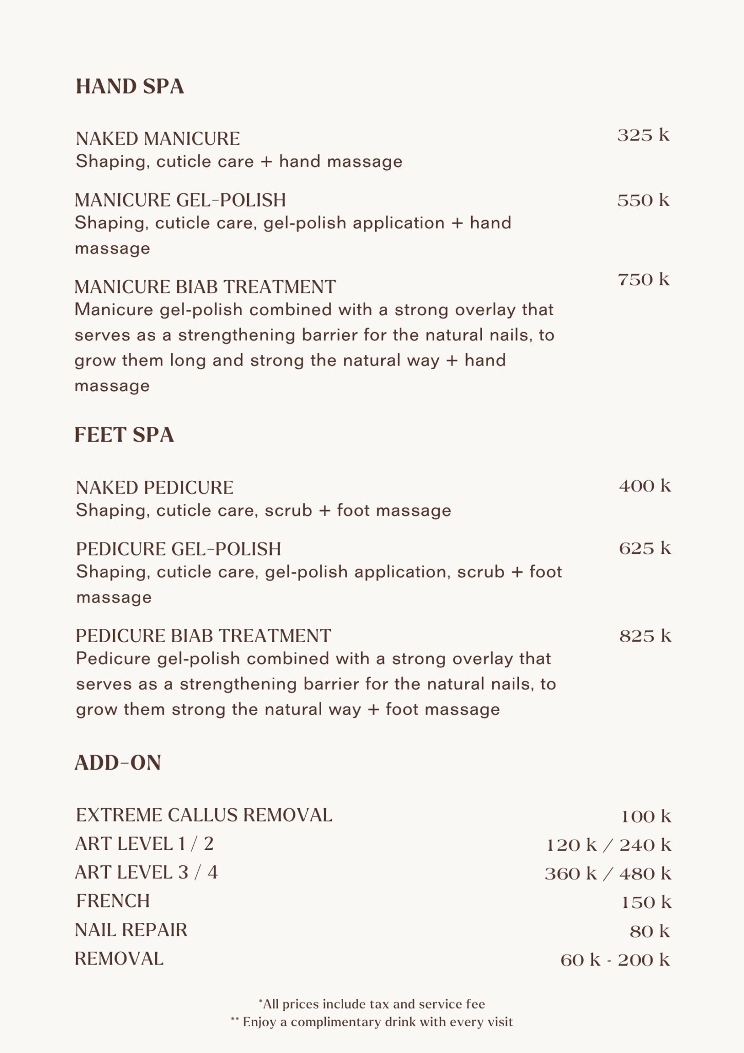 NEW - MENU SERVICE